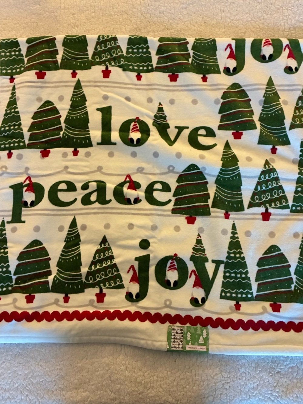 Holiday Joy Christmas Bath Towel- Green & Red